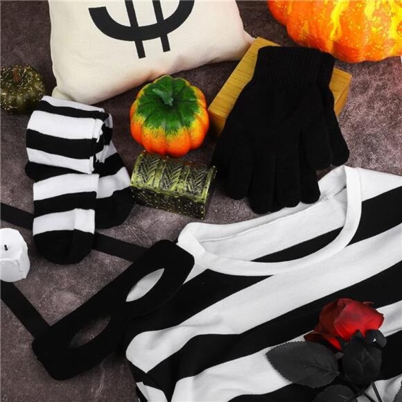 Women's Robber Costume Set - Cosplay Thief Accessories for Halloween Party - Picture 6 of 7